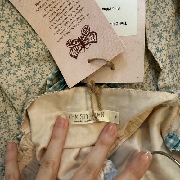 NWT Christy Dawn Bleu Phlox Sleeveless Maxi Dress with Ruffle Details Size Small - Picture 9 of 9